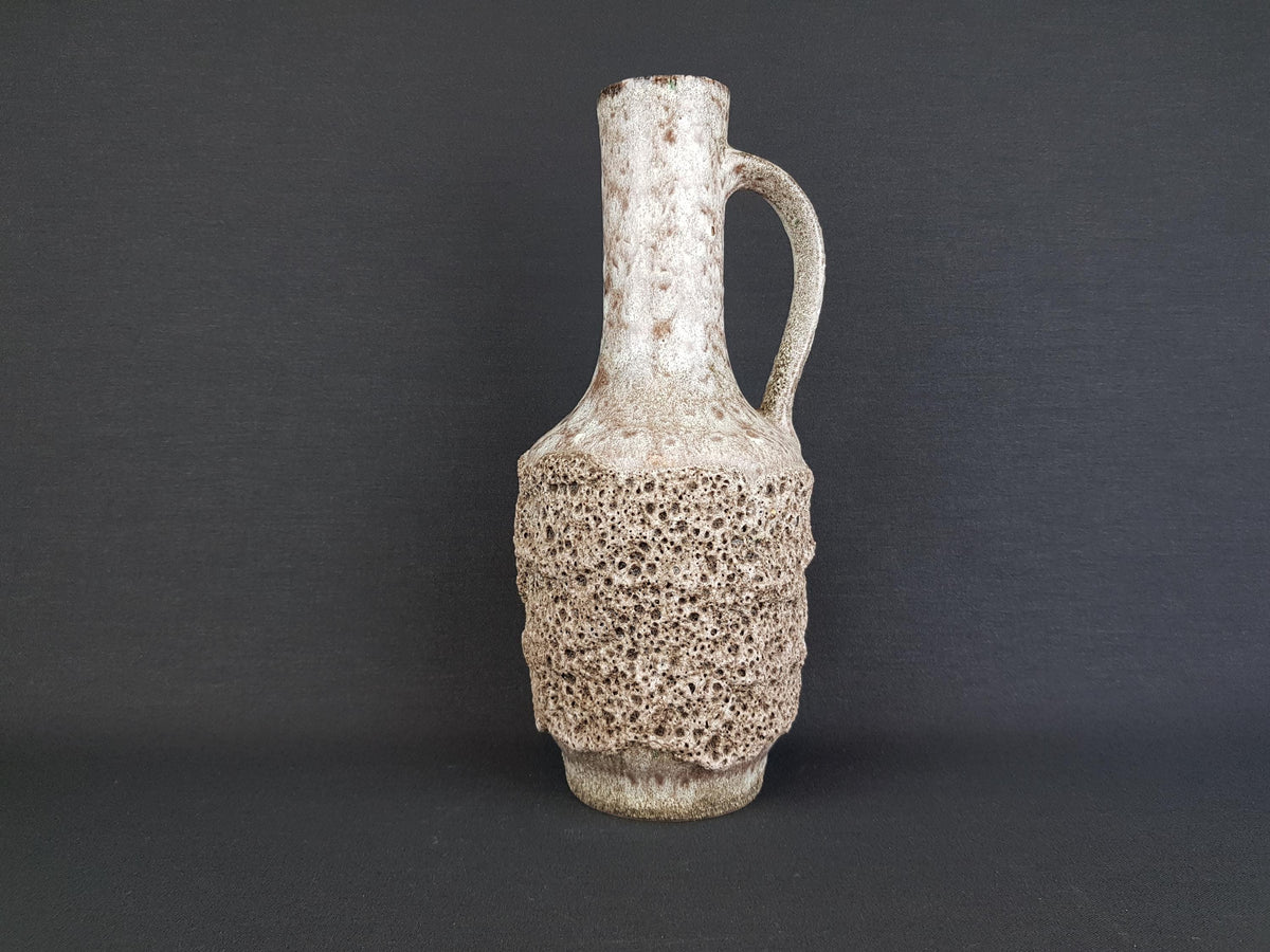 Vintage VEB STREHLA Grey Fat Lava Vase 982 East German Pottery 1960s