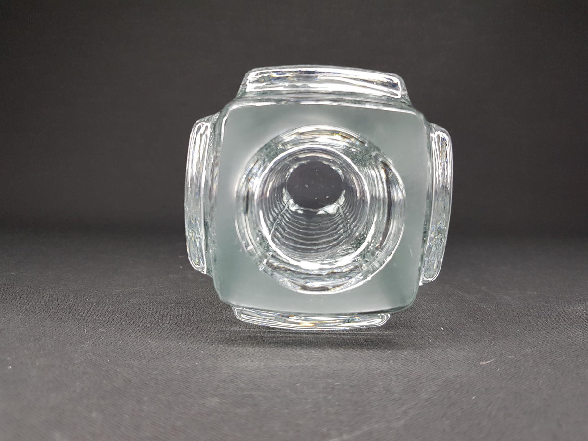 Vintage Czech Pressed Glass Vase by FRANTISEK VIZNER for Sklo Union Rosice Czechoslovakian 1963s