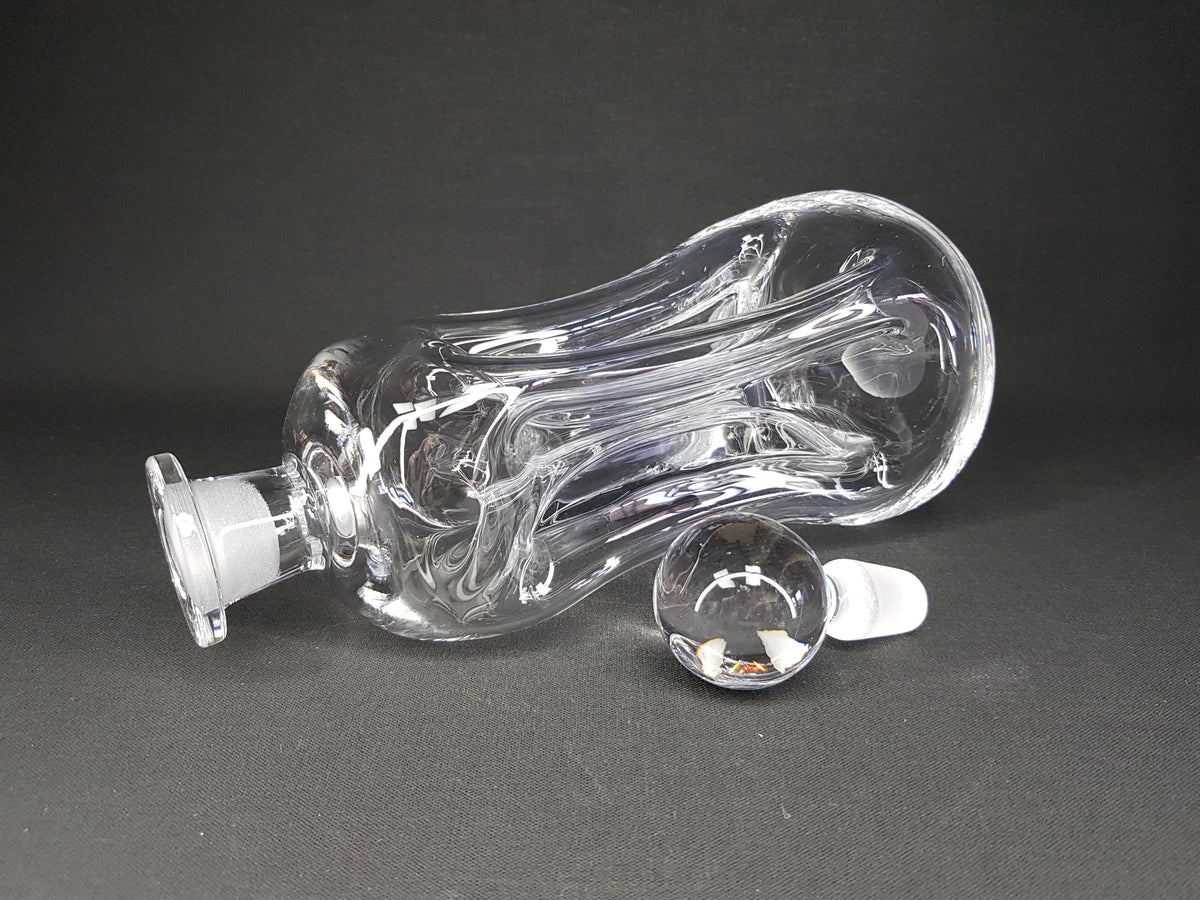 Vintage HOLMEGAARD Kluk Kluk Clear Glass Decanter by Jacob Bang from Denmark 1970s