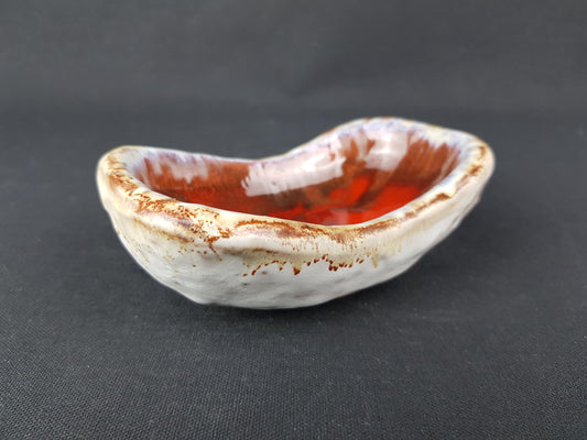 Small Vintage SCHAFFENACKER STUDIO ART Pottery Red and Brown Bowl 810 West German Pottery 1960s