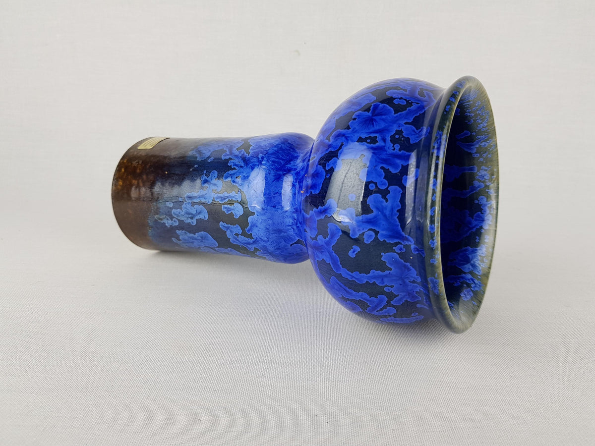 Vintage UNTERSTAB Kunst Töpferei Unterstab KTU Blue Vase Studio Art Pottery, East German Pottery 1960's