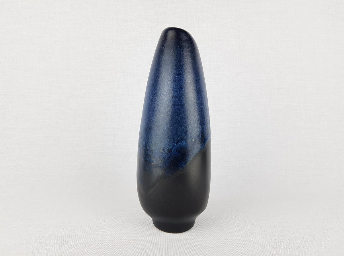 Vintage VAN DAALEN KERAMIK Blue and Black Vase West German Pottery 1960s/1970s