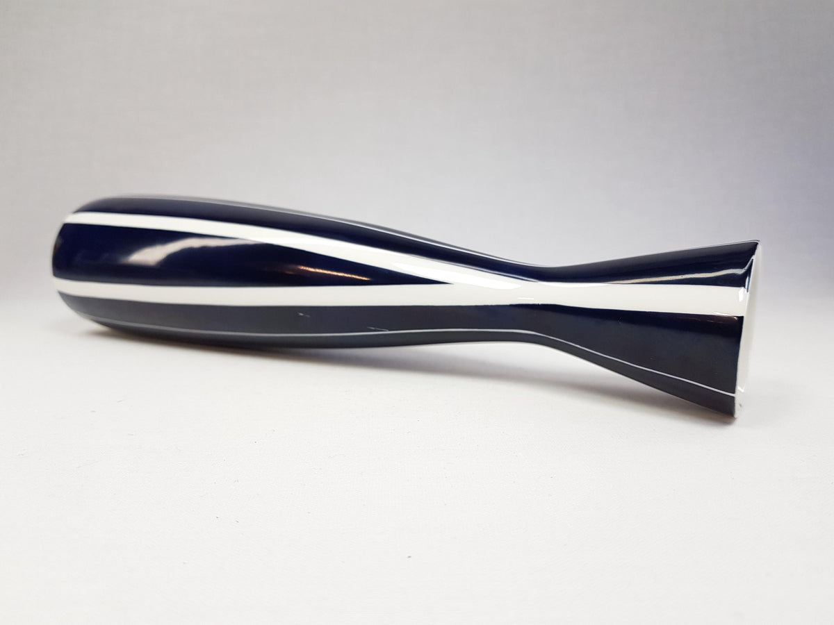 Vintage UNTERWEISSBACH Deep Blue and White Vase East German Pottery 1960s 1970s