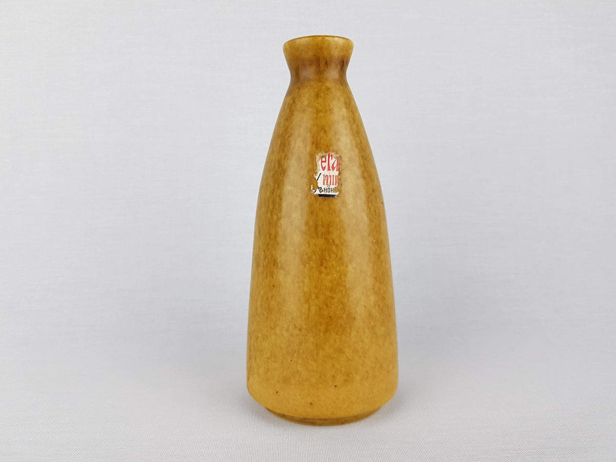 Vintage DÜMLER & BREIDEN Handled Ocher Yellow Vase 375 18 West German Pottery 1970s