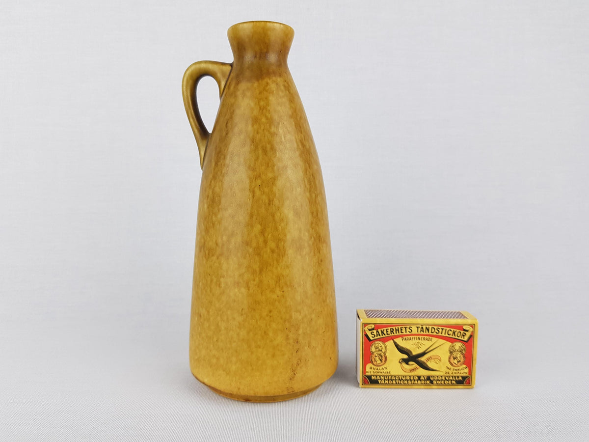 Vintage DÜMLER & BREIDEN Handled Ocher Yellow Vase 375 18 West German Pottery 1970s