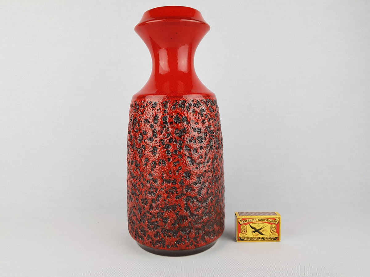 Vintage STEULER KERAMIK Red Fat Lava Vase 318-30 West German Pottery 1960s