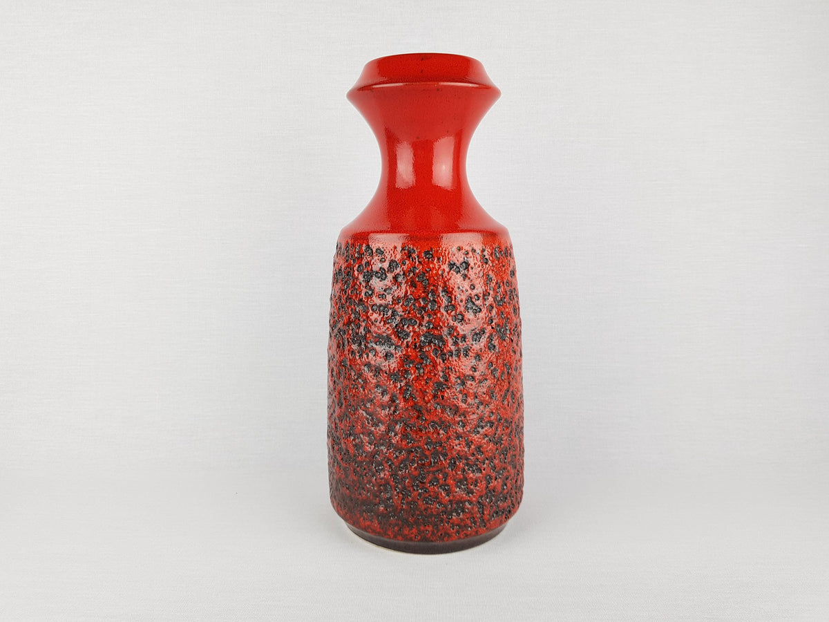 Vintage STEULER KERAMIK Red Fat Lava Vase 318-30 West German Pottery 1960s
