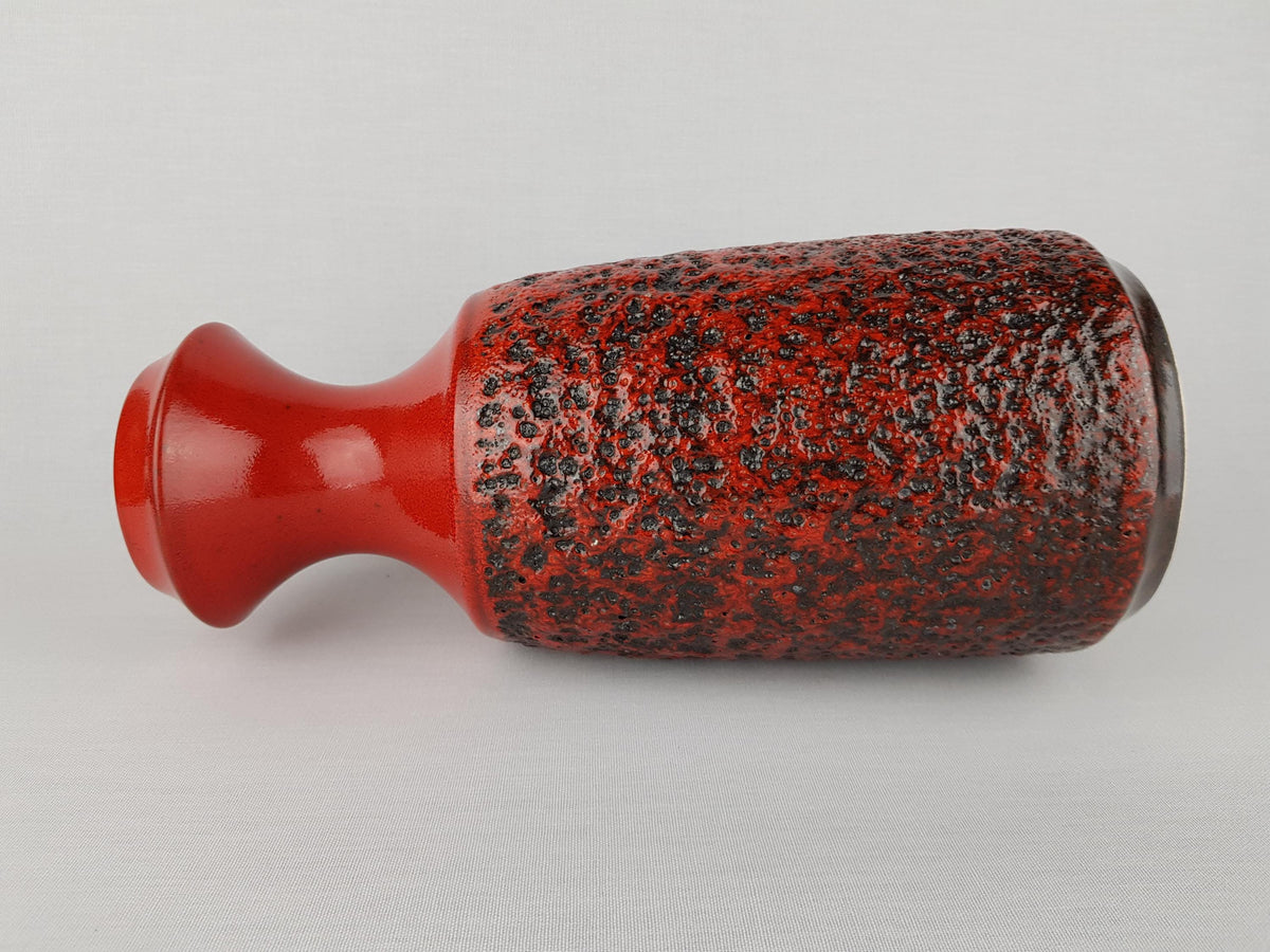 Vintage STEULER KERAMIK Red Fat Lava Vase 318-30 West German Pottery 1960s