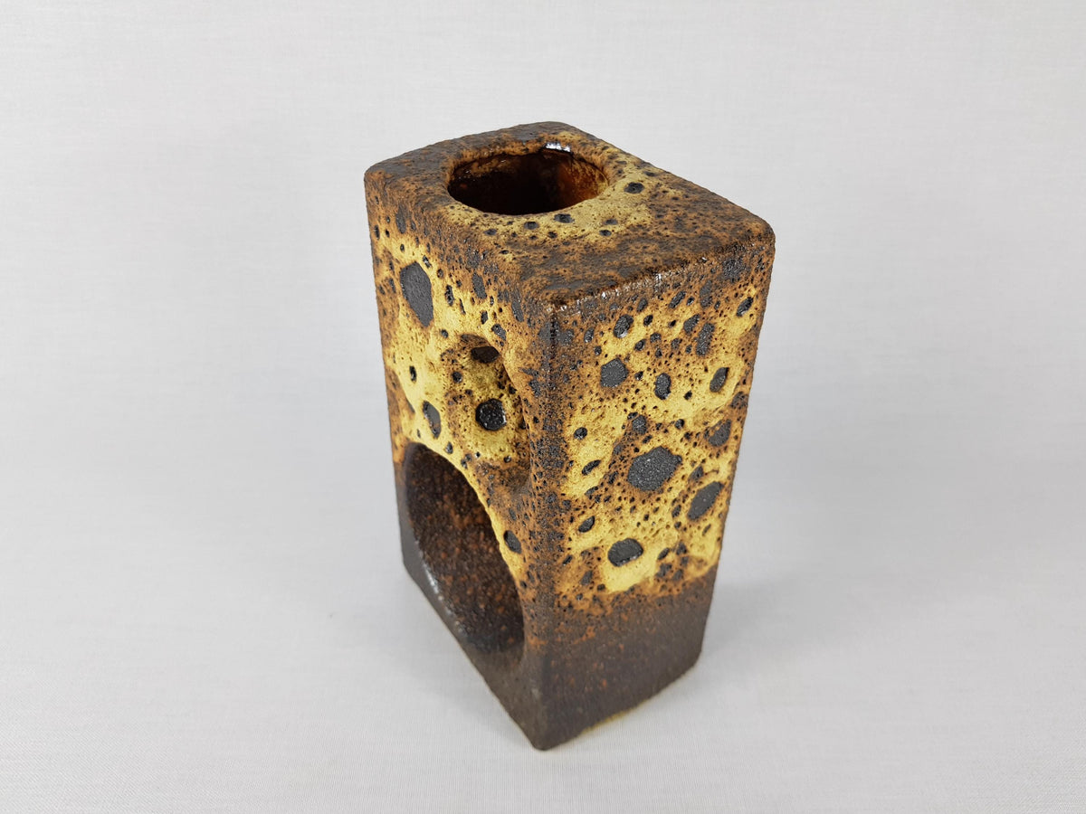 Vintage VEST KERAMIEK Van Woerden Fat Lava Vase with Rubens Glaze G19 Dutch Pottery 1970s