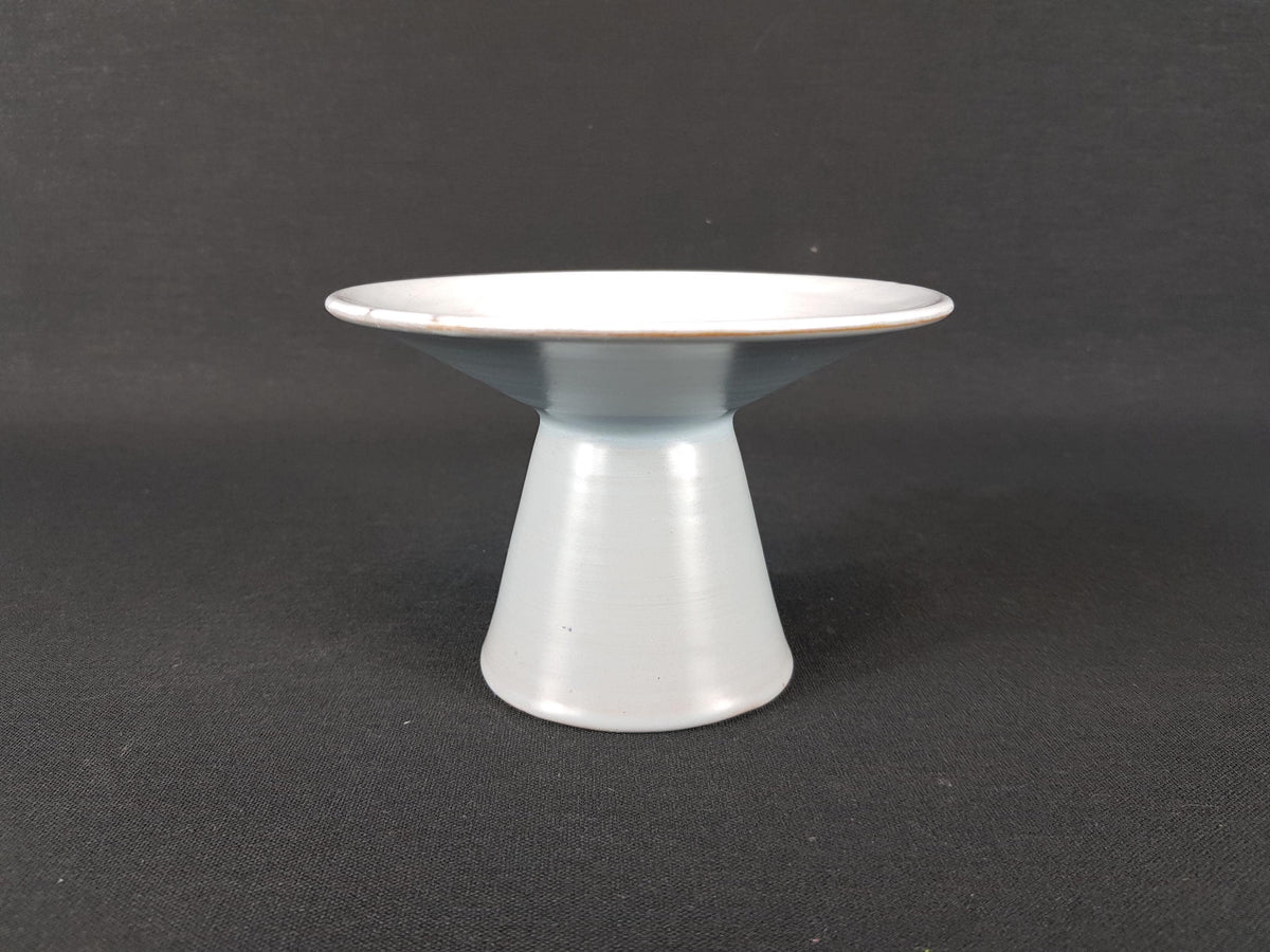 Vintage AMHA (Ambacht Haalderen) Greyish Ceramic Candle Holder by Joop Puntman, Dutch Pottery 1960's