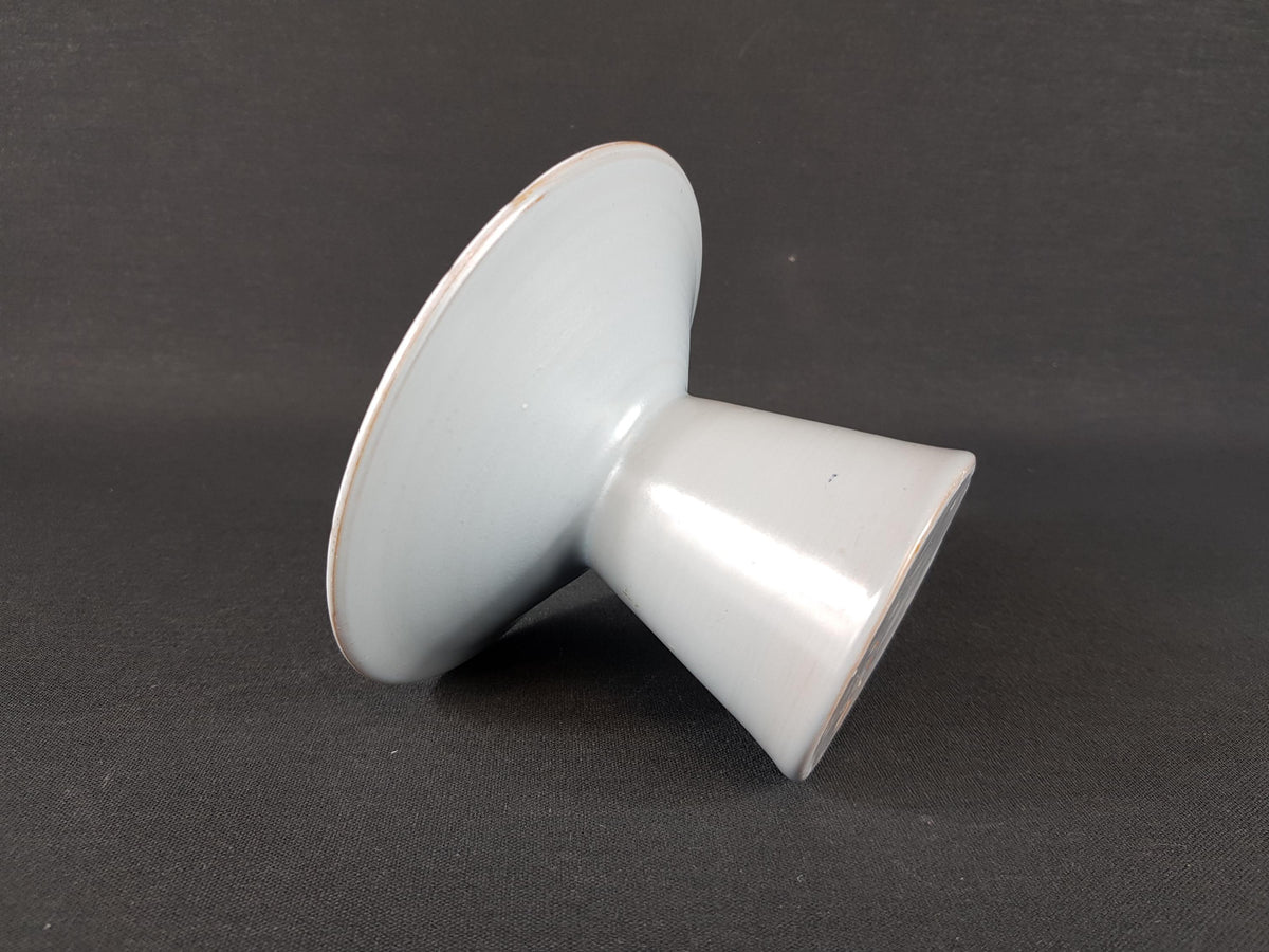 Vintage AMHA (Ambacht Haalderen) Greyish Ceramic Candle Holder by Joop Puntman, Dutch Pottery 1960's