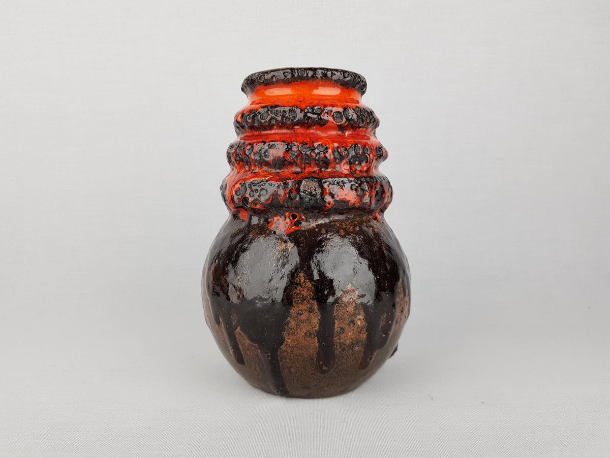 Vintage SCHEURICH KERAMIK Orange Brown Vase from the Vienna Serie 269 18 West German Pottery 1970s
