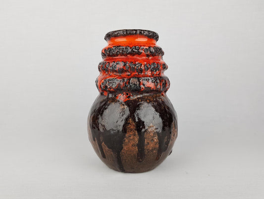 Vintage SCHEURICH KERAMIK Orange Brown Vase from the Vienna Serie 269 18 West German Pottery 1970s