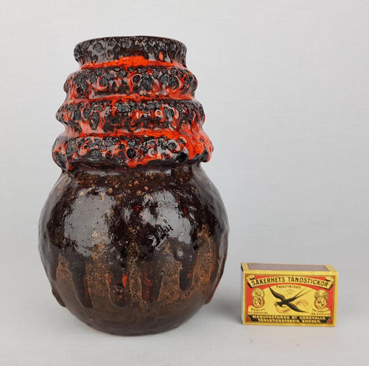 Vintage SCHEURICH KERAMIK Orange Brown Vase from the Vienna Serie 269 18 West German Pottery 1970s