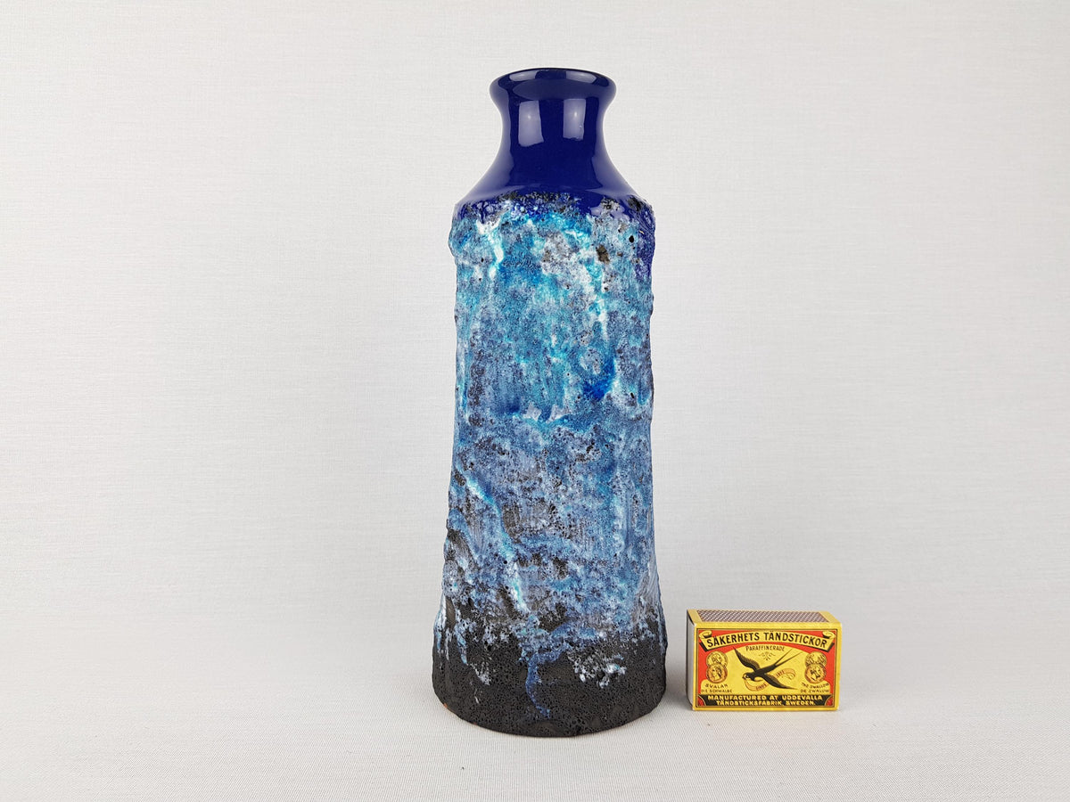 Vintage MAREI KERAMIK Fat Lava Vase with Capri decor 4107 West German Pottery 1970s