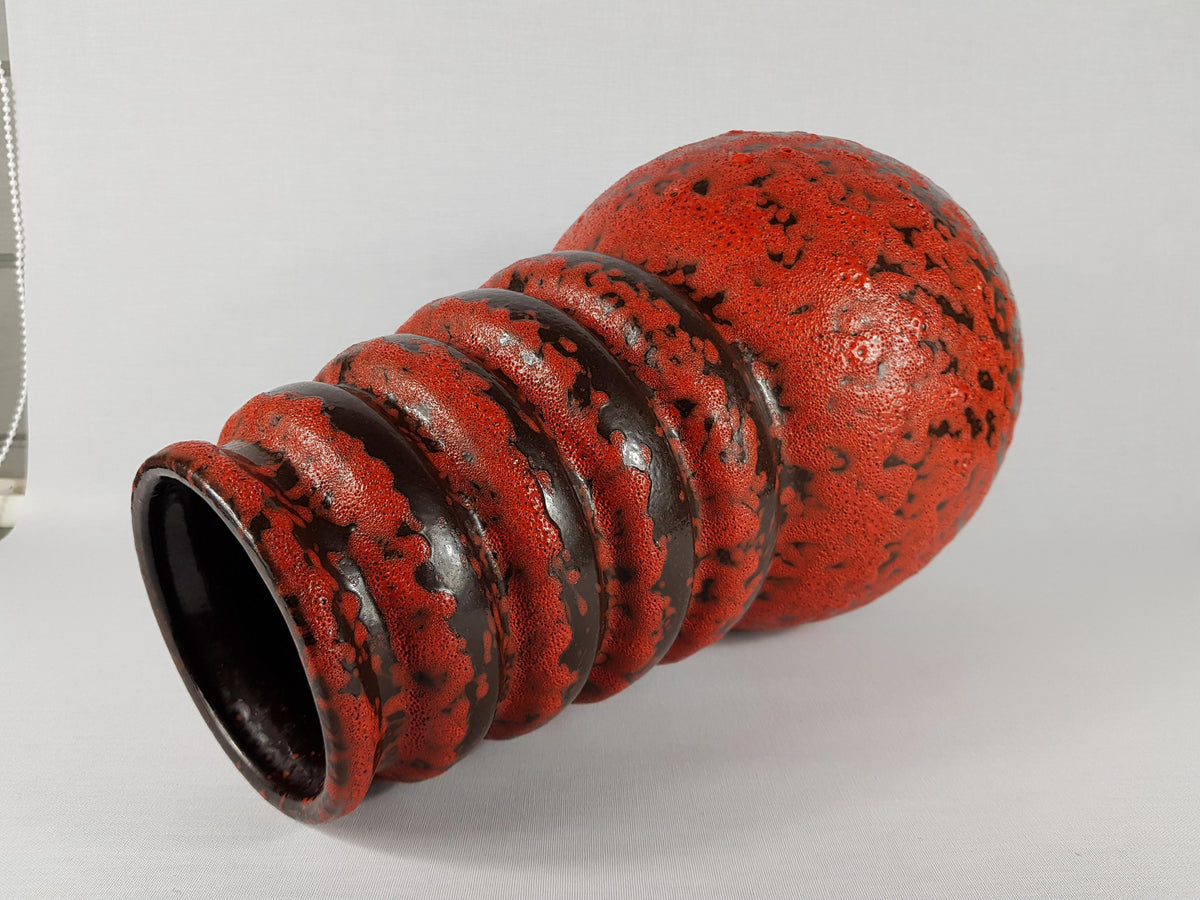 Vintage SCHEURICH KERAMIK XL Red and Black Vase Wien Serie 269 40 West German Pottery 1970s