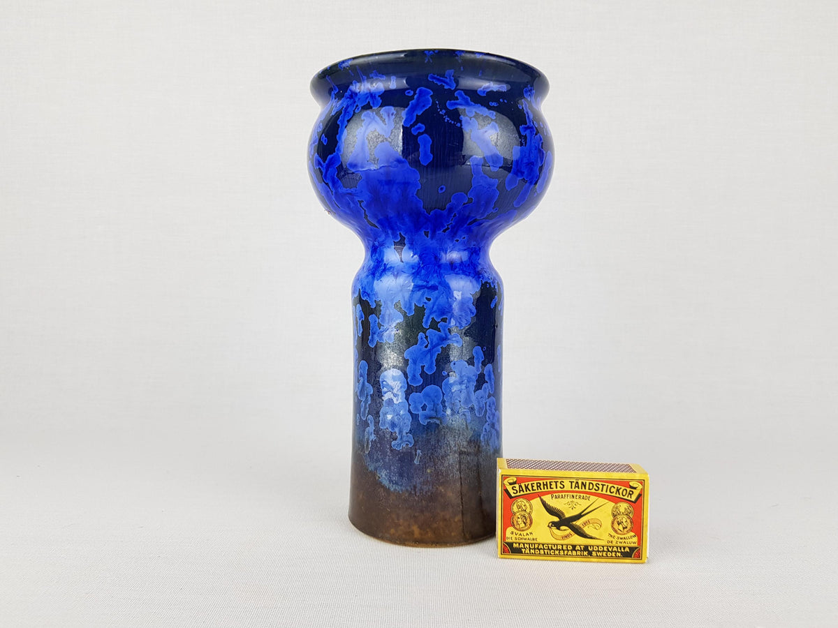 Vintage UNTERSTAB Kunst Töpferei Unterstab KTU Blue Vase Studio Art Pottery, East German Pottery 1960's