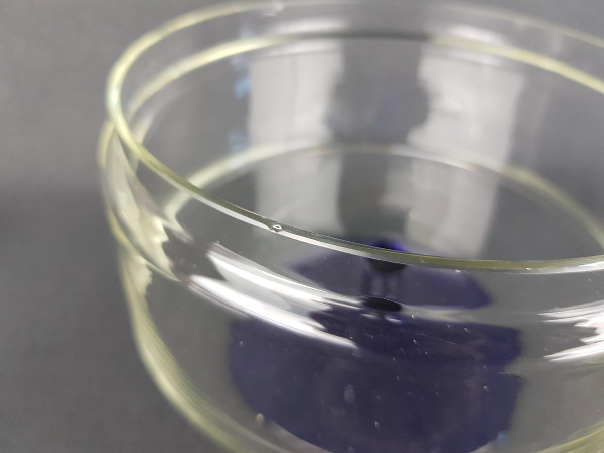 Vintage ROYAL LEERDAM KRISTALUNIE Blue and Clear Glass Cookie Jar by Floris Meydam Dutch Glass Art 60s 70s