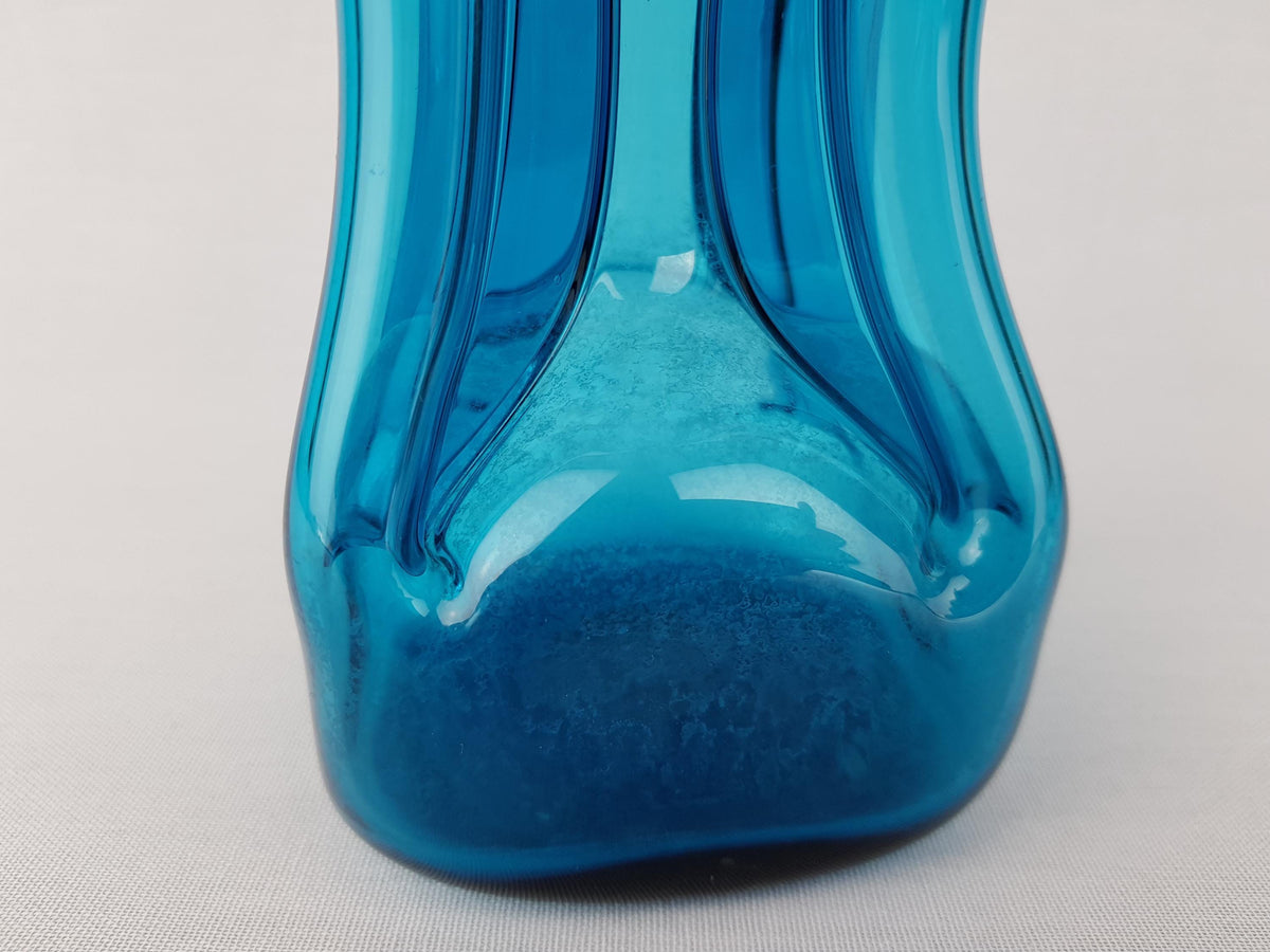 Vintage HOLMEGAARD Blue Kluk Kluk Glass Decanter by Jacob Bang from Denmark 1970s