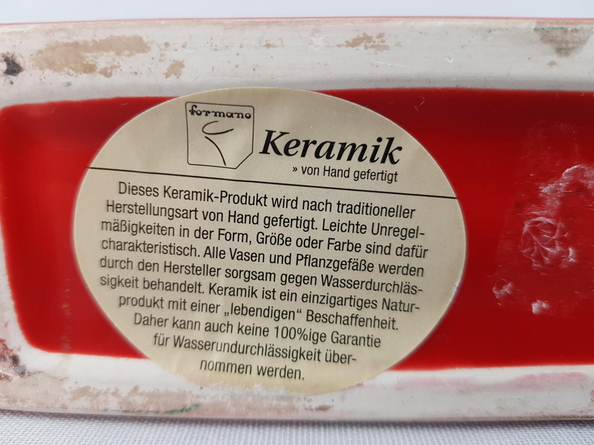 Vintage Red Handmade DesignVase released by FORMANO Ceramic West Germany 1980s