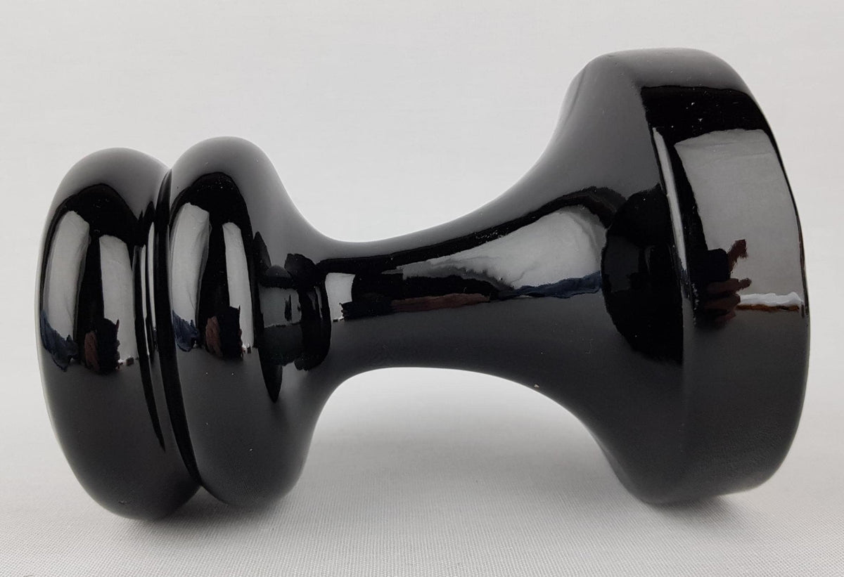 Vintage STEULER KERAMIK Glossy Black Candle Holder attr. to Cari Zalloni 298-15 West German Pottery 1970s