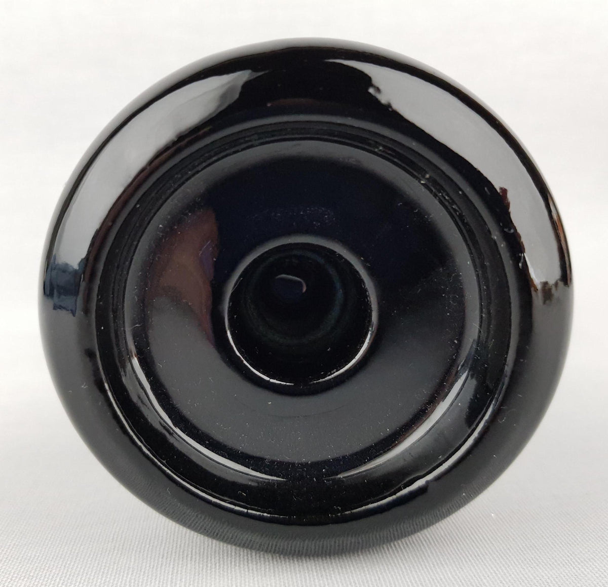Vintage STEULER KERAMIK Glossy Black Candle Holder attr. to Cari Zalloni 298-15 West German Pottery 1970s