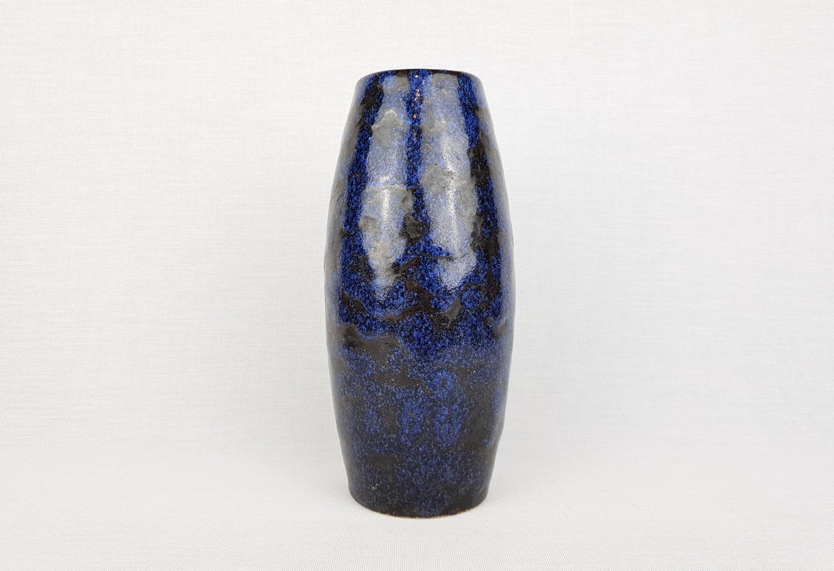 Vintage SCHEURICH KERAMIK Blue Vase 522 18 West German Pottery Fat Lava Era