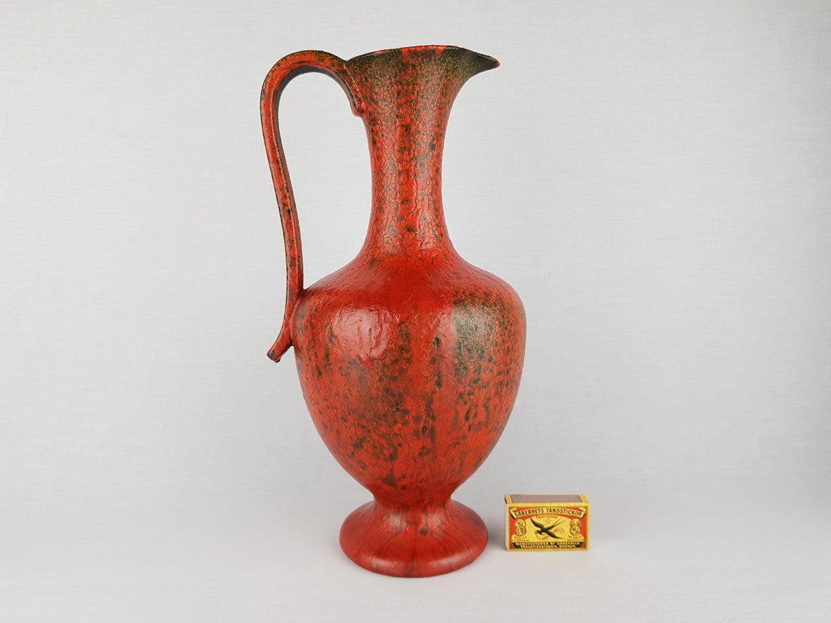 Vintage RUSCHA KERAMIK Handled Jug Vase with VULKANO decor by Kurt Tschorner 311-5 West German Pottery 1960s