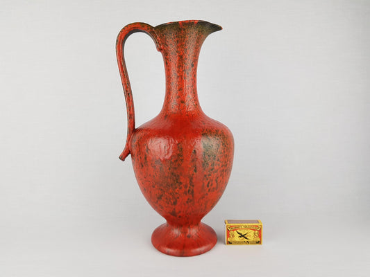 Vintage RUSCHA KERAMIK Handled Jug Vase with VULKANO decor by Kurt Tschorner 311-5 West German Pottery 1960s