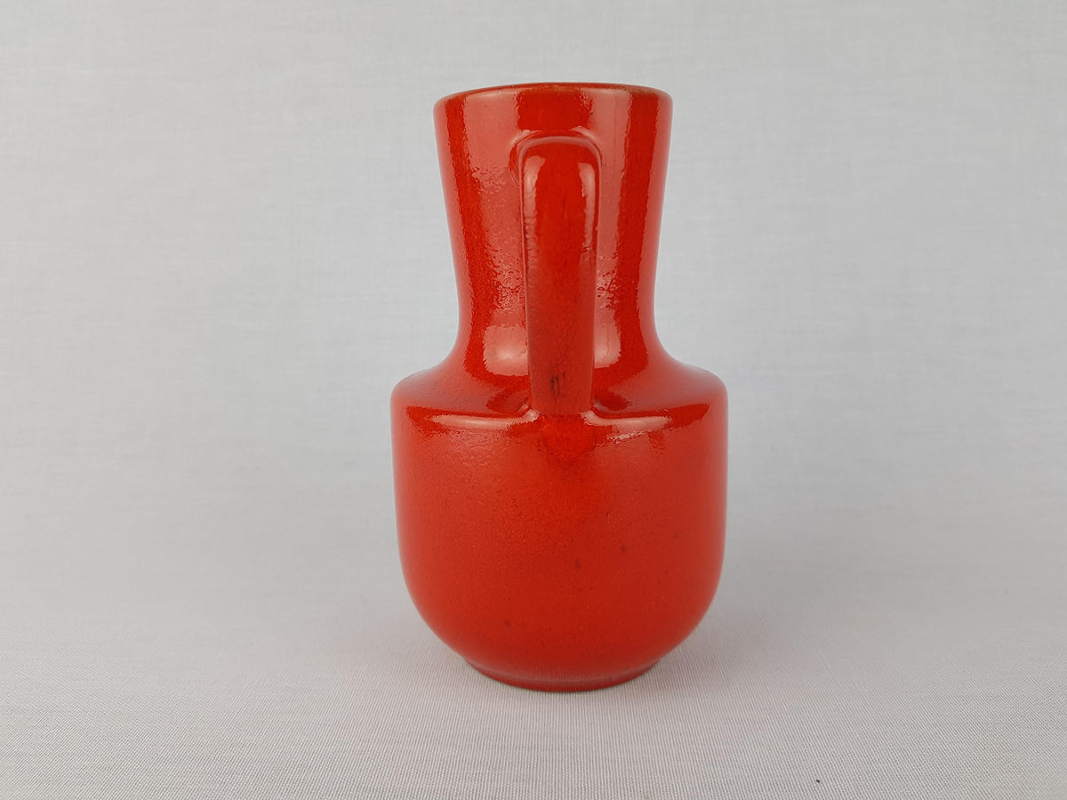Vintage STEULER KERAMIK Handled Red Jug Vase 141-15 West German Pottery 1960s