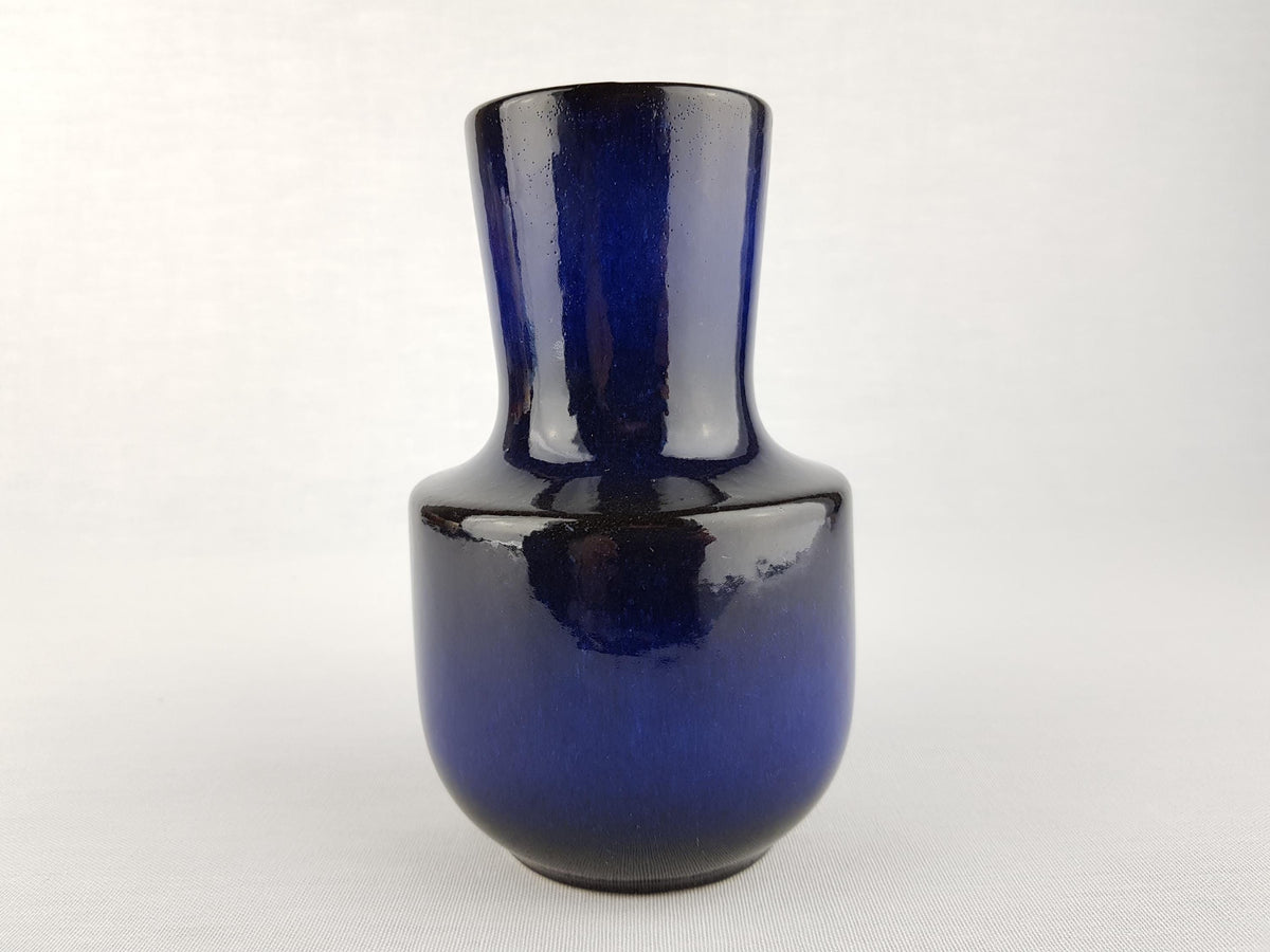 Vintage STEULER KERAMIK Handled Ink Blue Jug Vase 141-15 West German Pottery 1960s