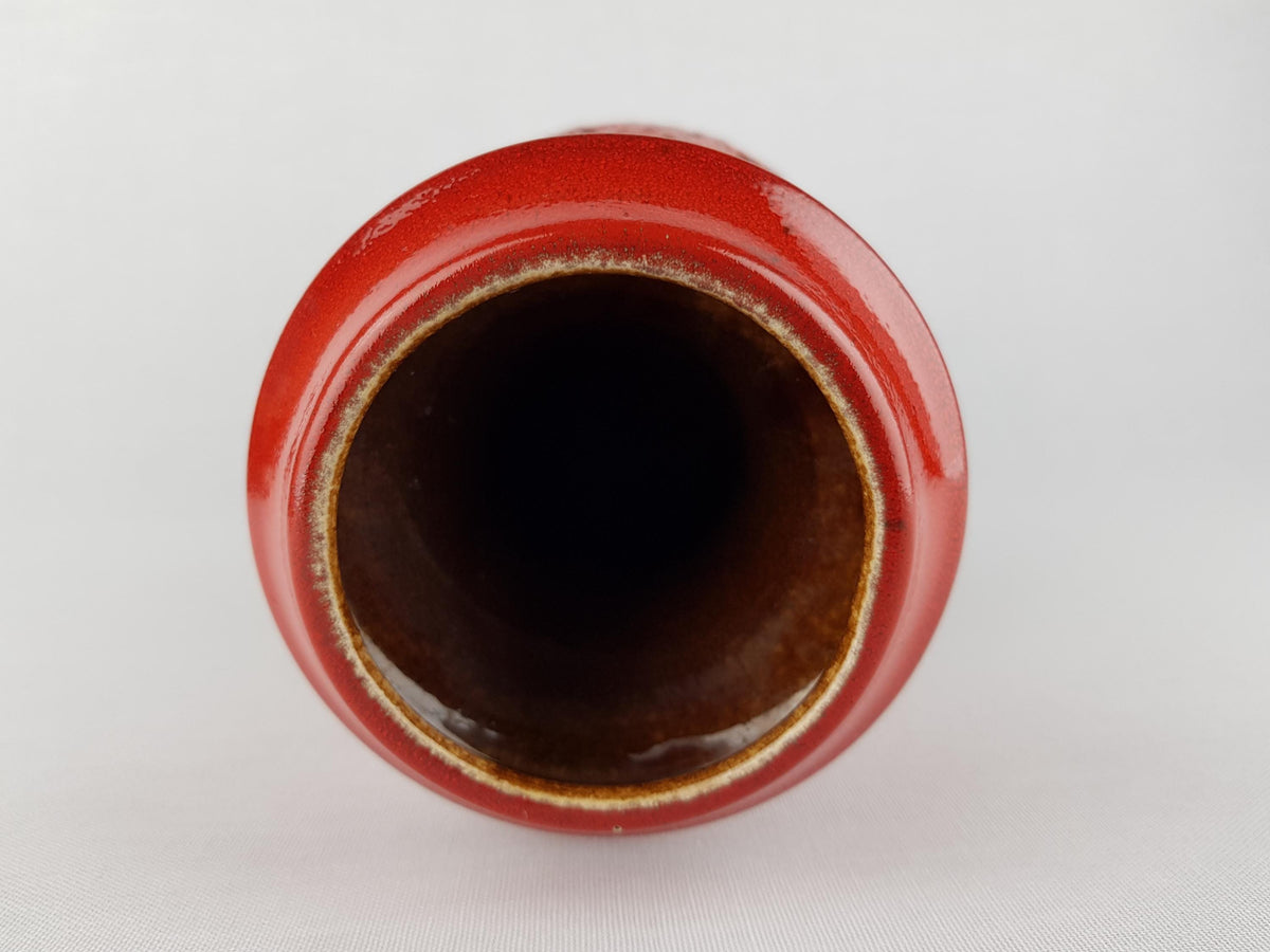 Vintage STEULER KERAMIK Red Fat Lava Vase 318-30 West German Pottery 1960s
