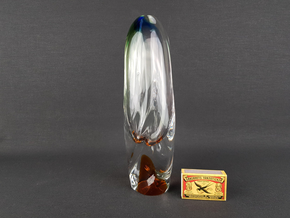 Vintage Rare JOSEF HOSPODKA Bullet Vase Novy Bor Borocrystal Bohemian Czech Twisted Glass 1960s Czechoslovakia