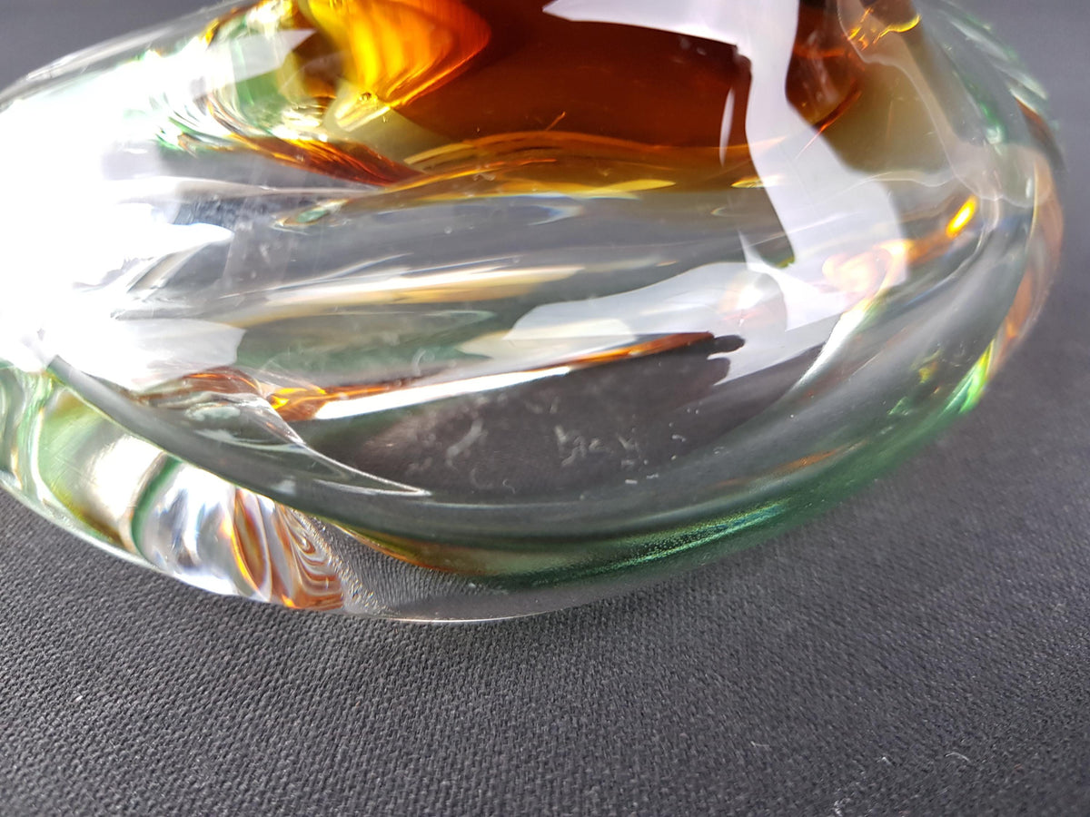 Vintage Rare JOSEF HOSPODKA Ashtray Bowl Novy Bor Borocrystal Bohemian Czech Glass 1960s Czechoslovakia