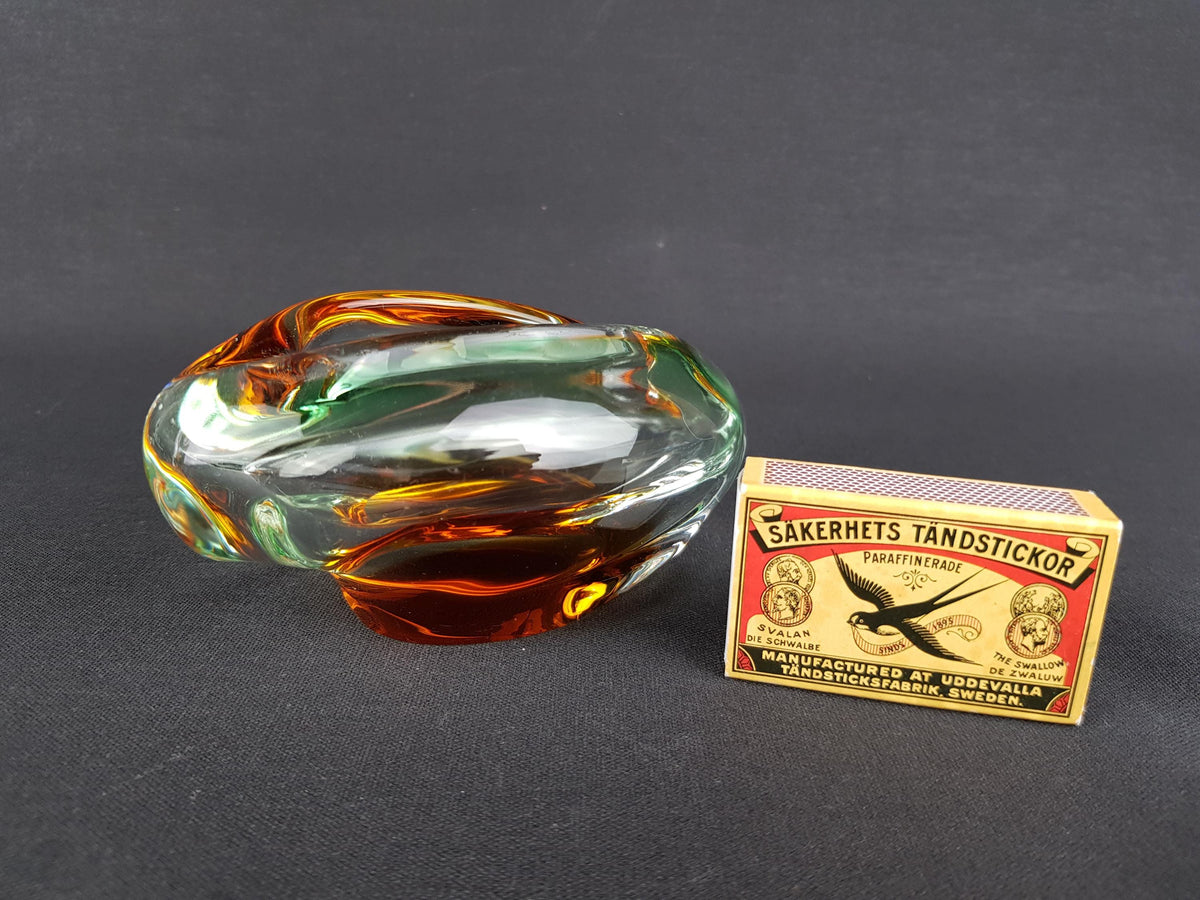 Vintage Rare JOSEF HOSPODKA Ashtray Bowl Novy Bor Borocrystal Bohemian Czech Glass 1960s Czechoslovakia