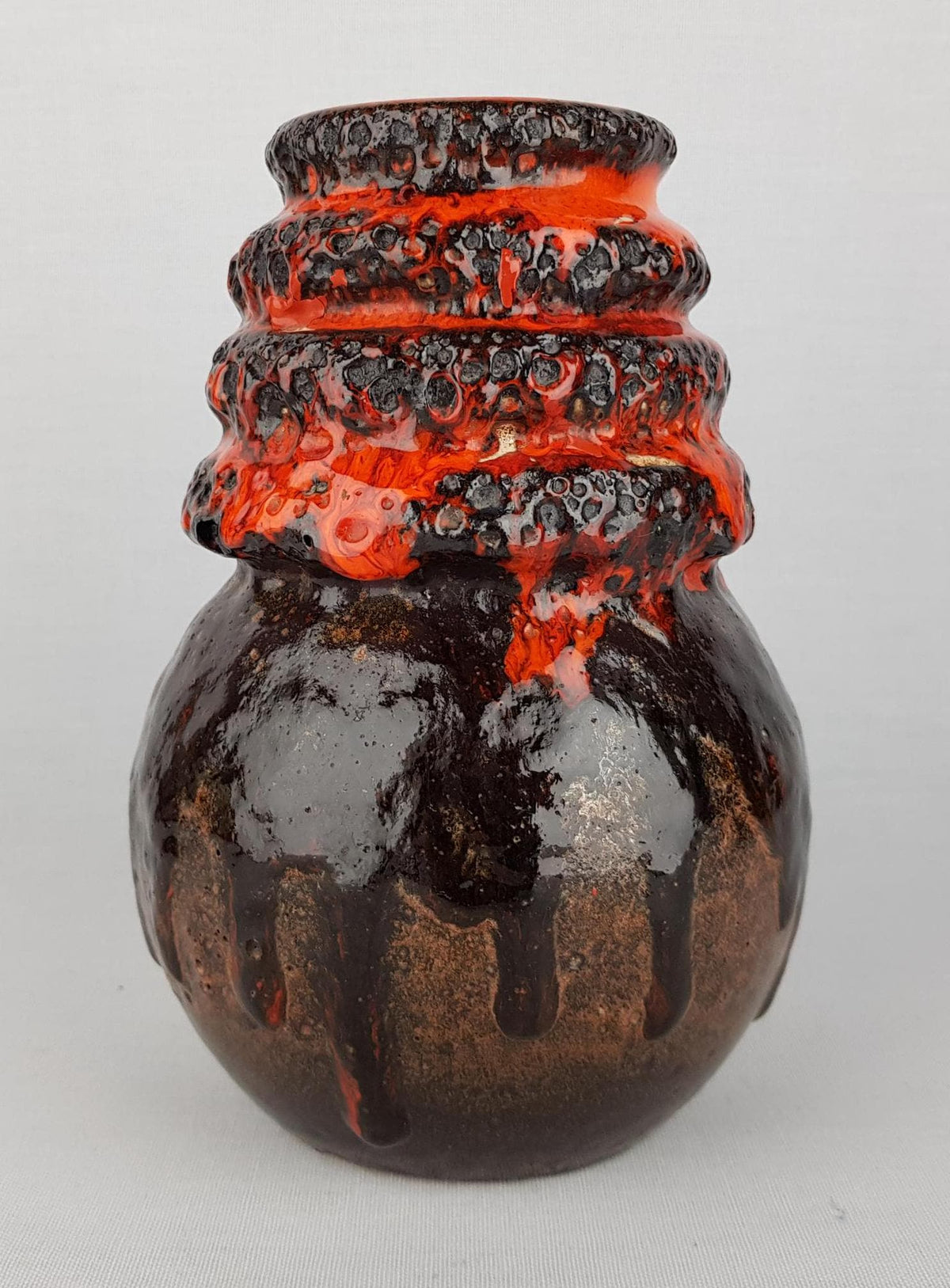 Vintage SCHEURICH KERAMIK Orange Brown Vase from the Vienna Serie 269 18 West German Pottery 1970s