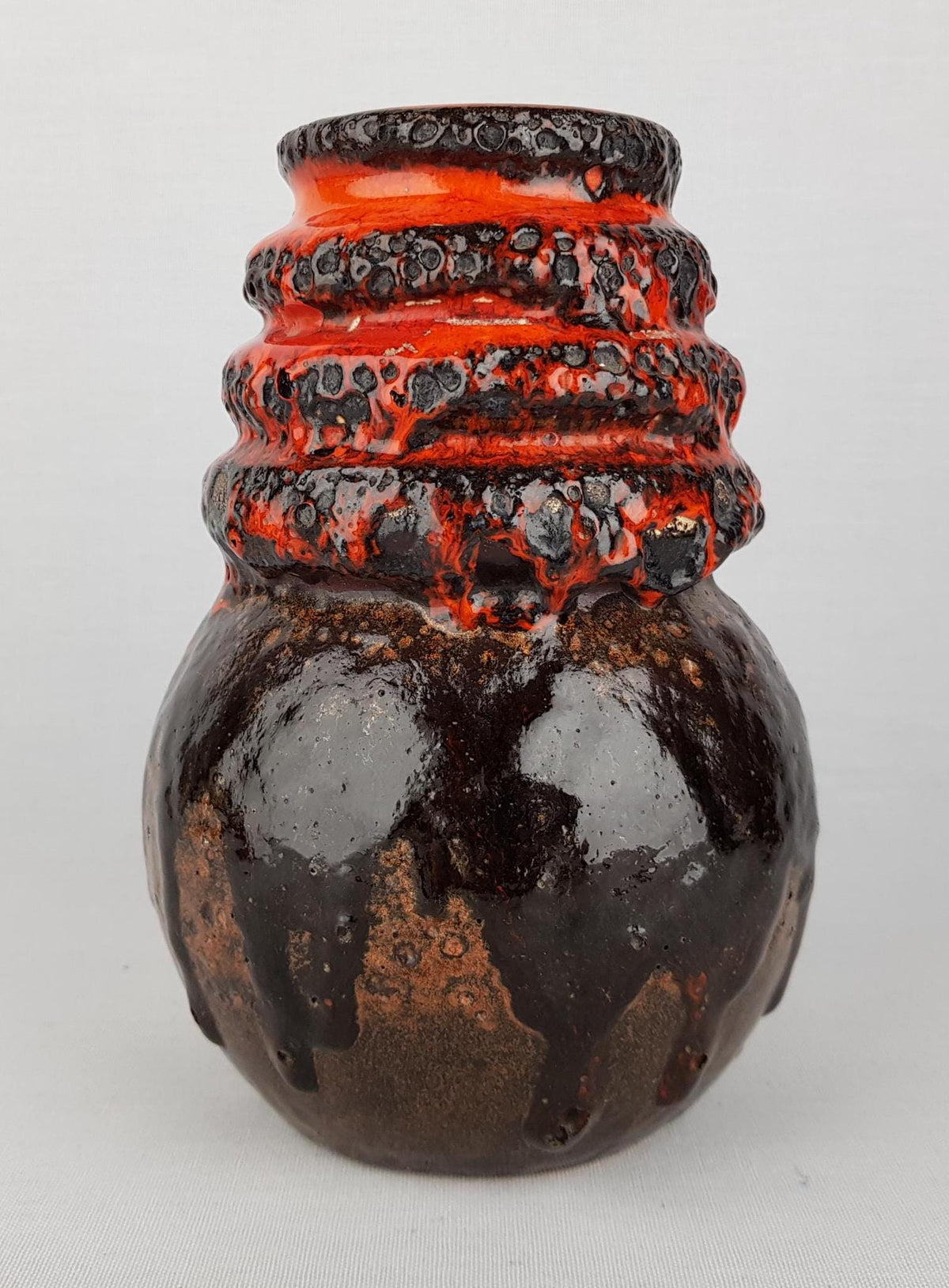 Vintage SCHEURICH KERAMIK Orange Brown Vase from the Vienna Serie 269 18 West German Pottery 1970s