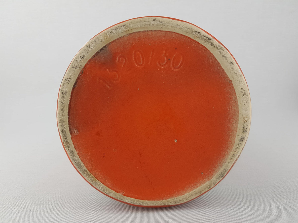 Vintage Übelacker (Ü-Keramik) Orange and Olive Green Vase – Model 1320/30 – West German Pottery – 1970s