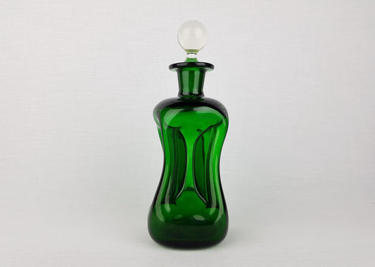 Vintage HOLMEGAARD Green Kluk Kluk Glass Decanter by Jacob Bang Denmark 1960s