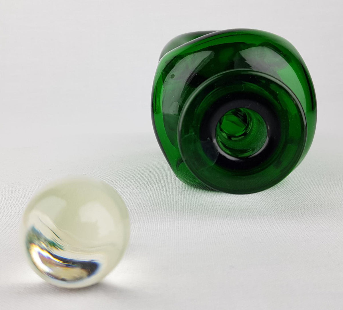 Vintage HOLMEGAARD Green Kluk Kluk Glass Decanter by Jacob Bang Denmark 1960s