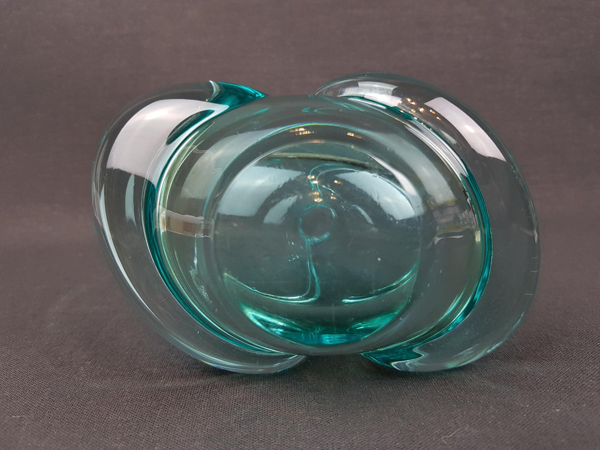 Vintage ZELEZNY BROD SKLO Turquoise Glass Vase from Czechoslovakia 1960s by Miloslav Klinger