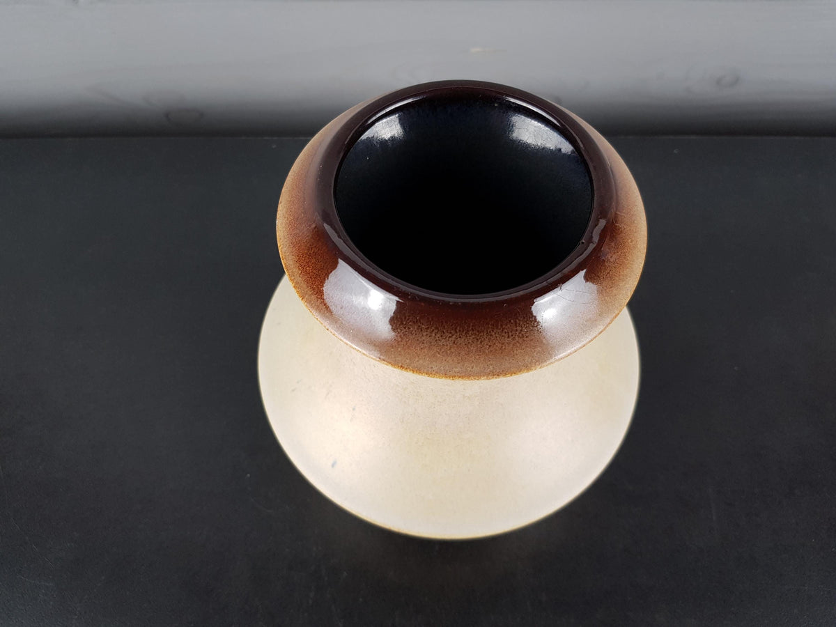 Vintage STEULER KERAMIK Brown and Beige Vase 316-15 West German Pottery 1960s