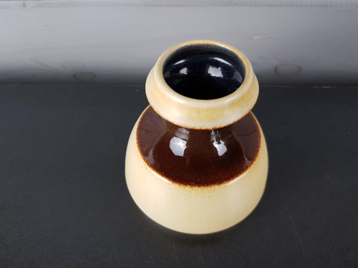 Vintage STEULER KERAMIK Brown and Beige Vase 319-10 West German Pottery 1960s