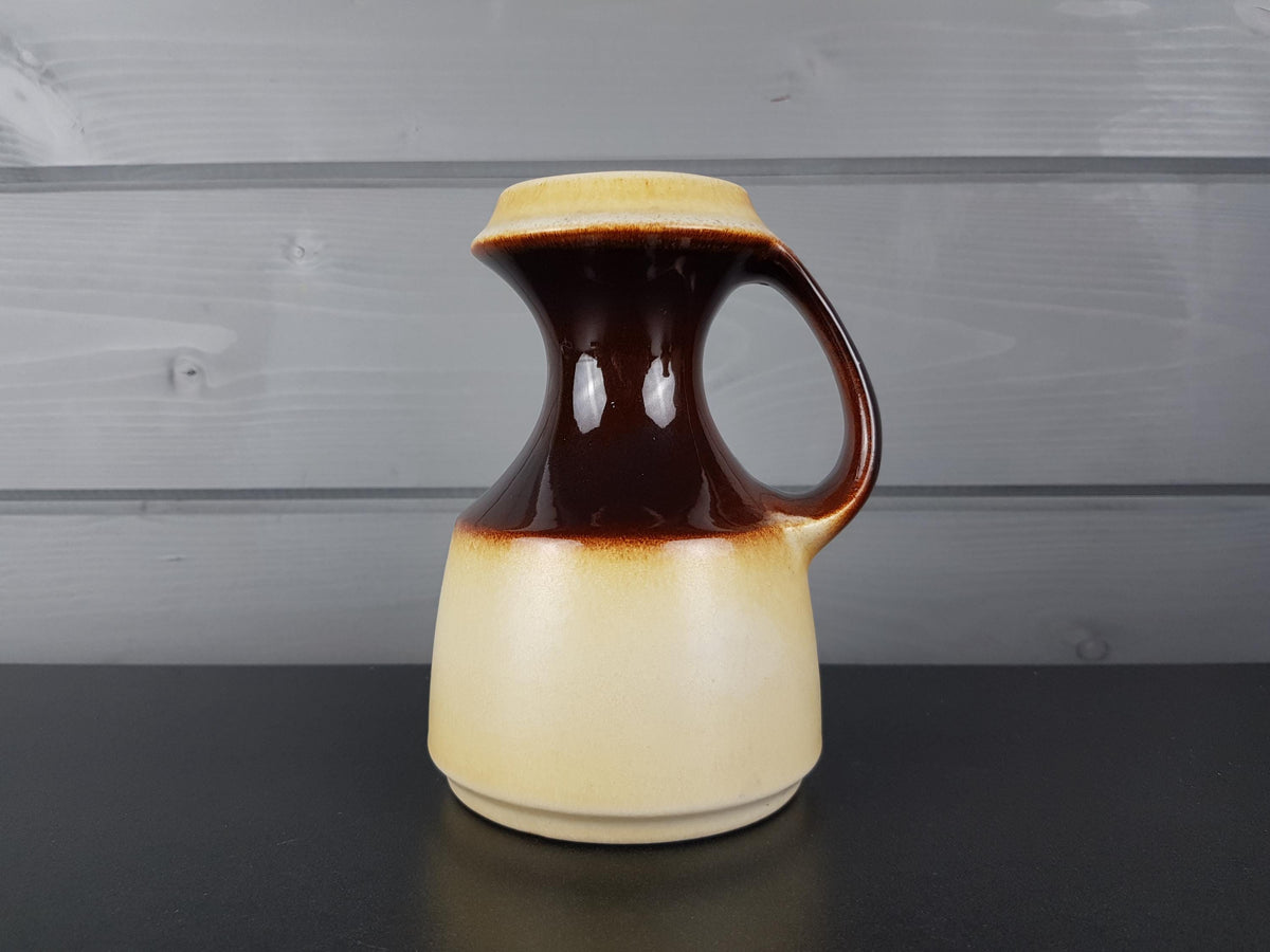 Vintage STEULER KERAMIK Handled Brown and Beige Vase 315-15 West German Pottery 1960s