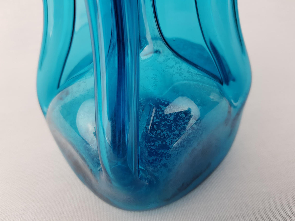 Vintage HOLMEGAARD Blue Kluk Kluk Glass Decanter by Jacob Bang from Denmark 1970s