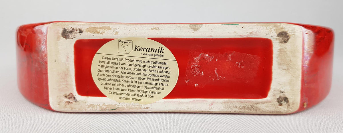 Vintage Red Handmade DesignVase released by FORMANO Ceramic West Germany 1980s