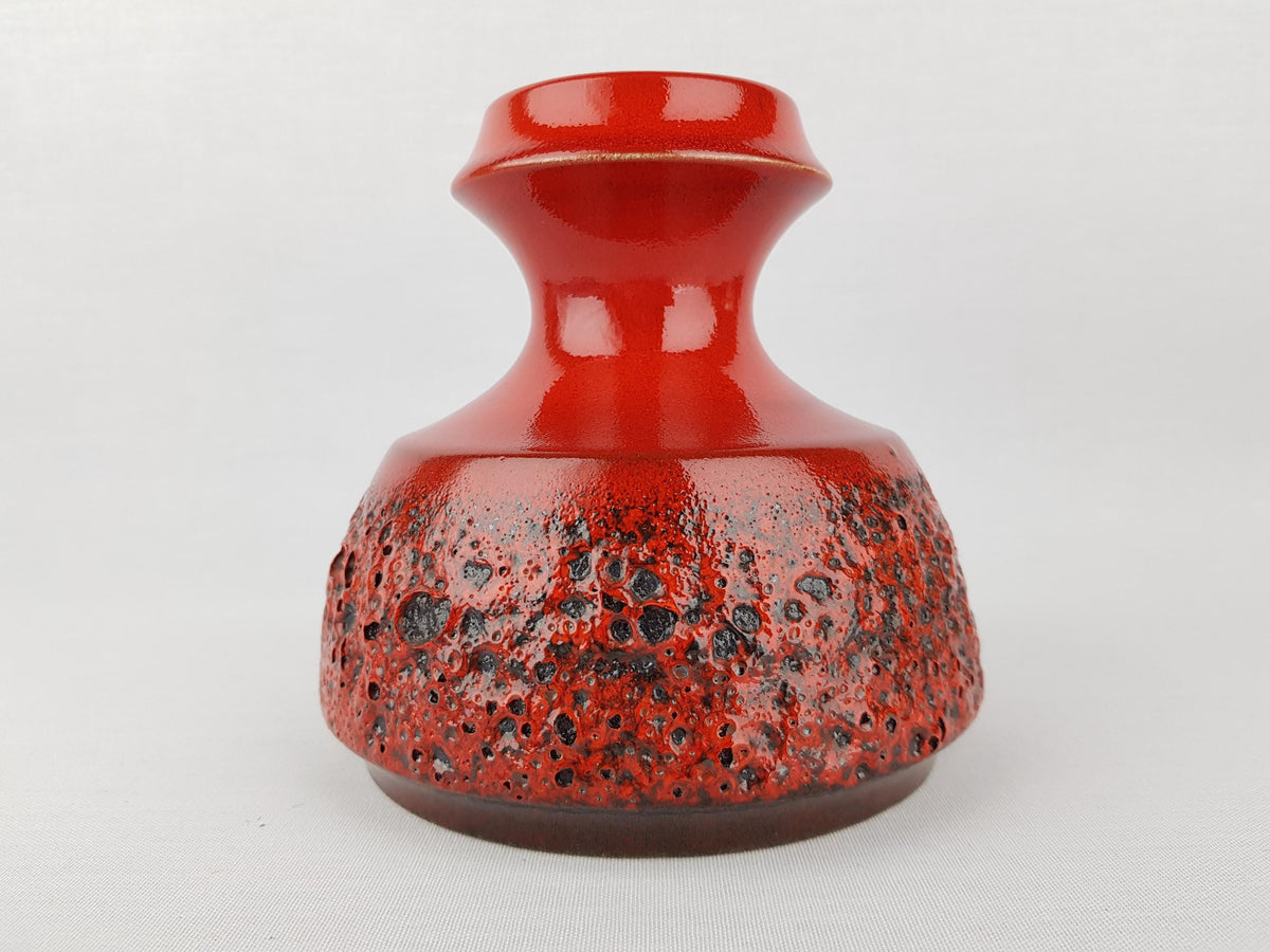 Vintage STEULER KERAMIK Red Fat Lava Vase 319-15 West German Pottery 1960s