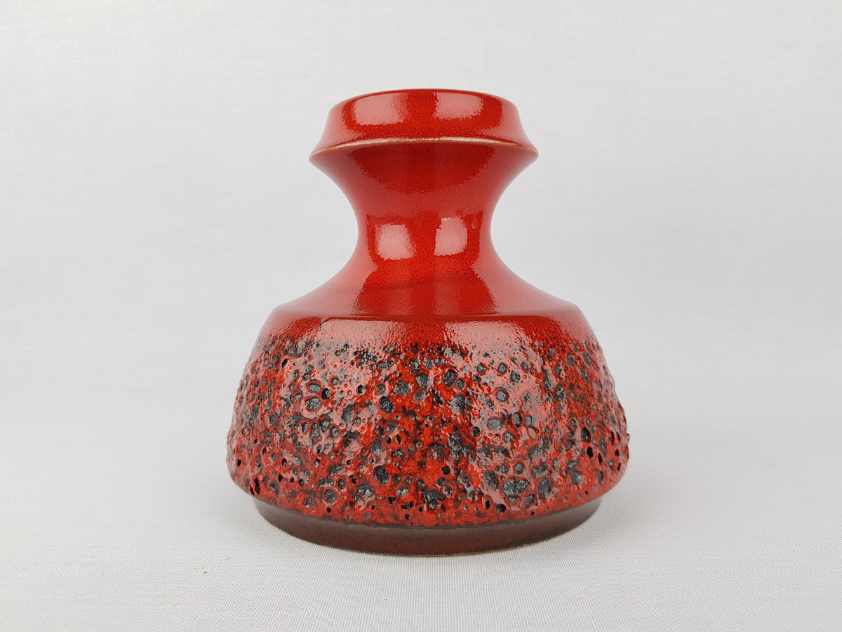 Vintage STEULER KERAMIK Red Fat Lava Vase 319-15 West German Pottery 1960s