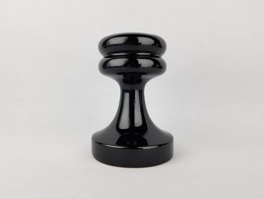 Vintage STEULER KERAMIK Glossy Black Candle Holder attr. to Cari Zalloni 298-15 West German Pottery 1970s