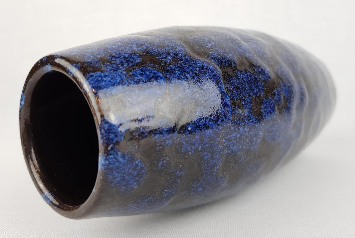 Vintage SCHEURICH KERAMIK Blue Vase 522 18 West German Pottery Fat Lava Era